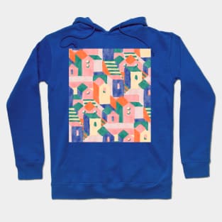 Matisse Pink and Teal Houses Hoodie